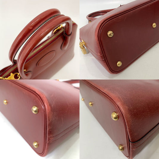 Hermes Bolide Bordeaux Brown Red Color Box Calf Leather Handbag ( )