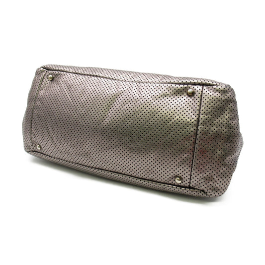 CHANEL 2.55 ChainShoulder Bag Silver metallic leather