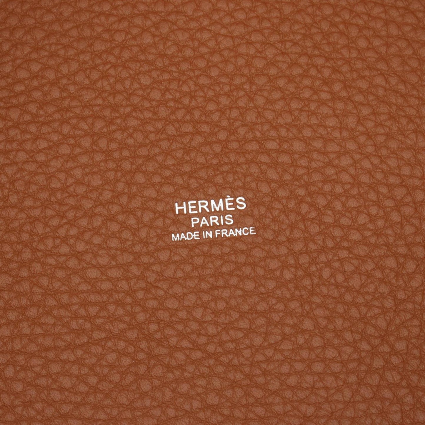Hermes Brown Gold Taurillon Clemence Leather Handbag ( )