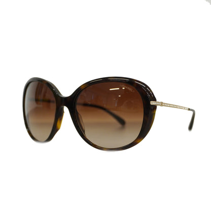 CHANEL Women's Sunglasses Brown Sunglasses gold hardware