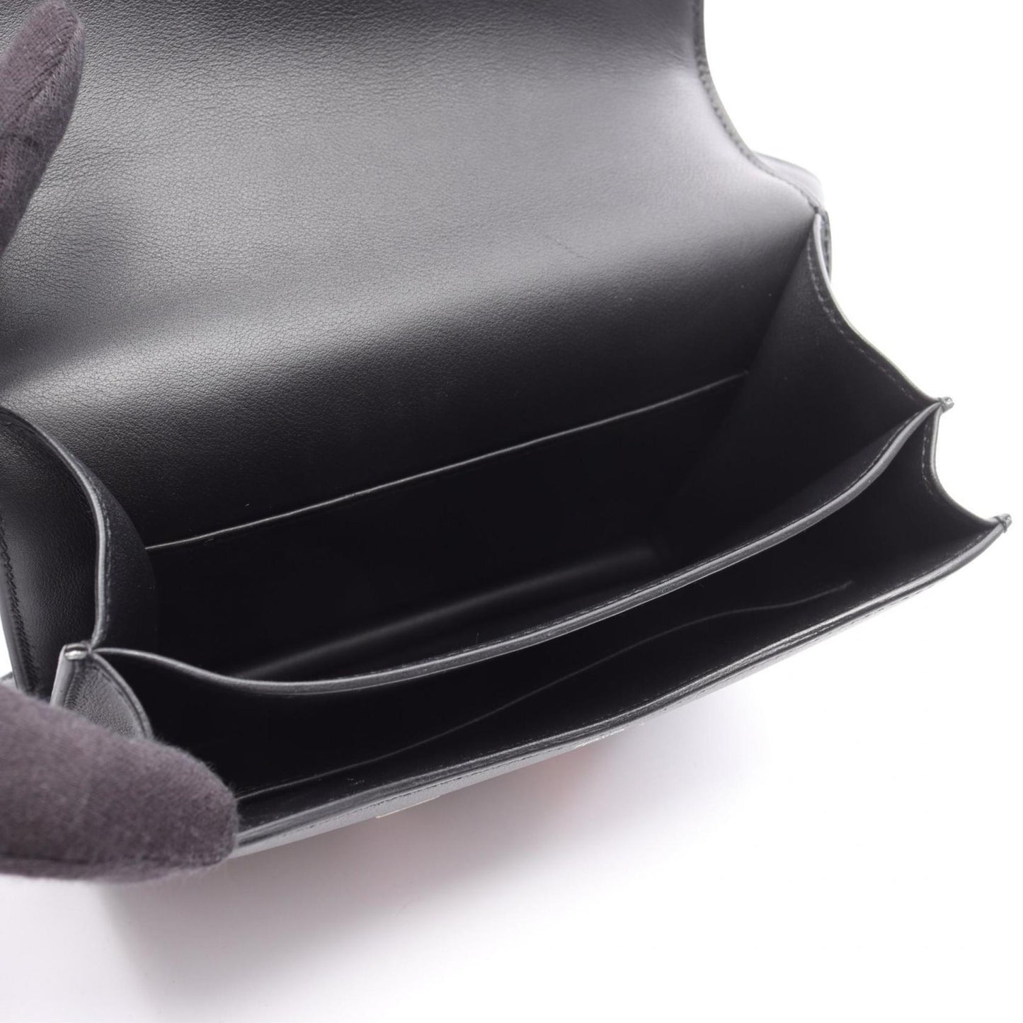 Hermes Black Swift Leather Shoulder Bag ( )