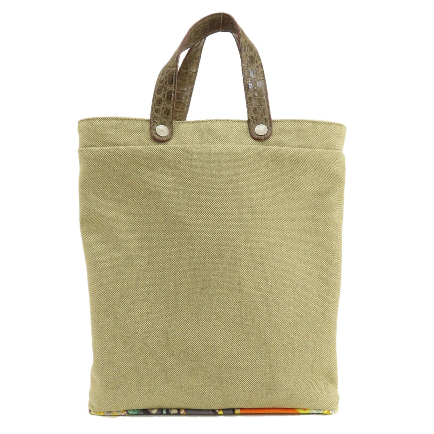 Hermes Brown Cotton Silk Handbag ( )