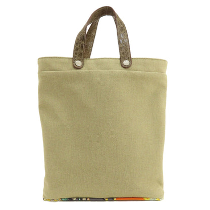 Hermes Brown Cotton Silk Handbag ( )