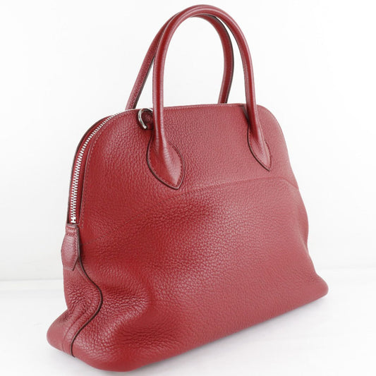 Hermes Bolide Red Color Rouge H Taurillon Clemence Leather Handbag ( )