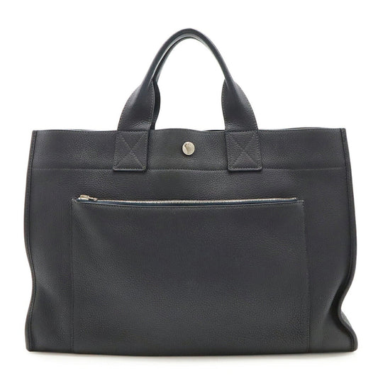 Hermes Black Buffalo Leather Handbag Tote Bag ( )