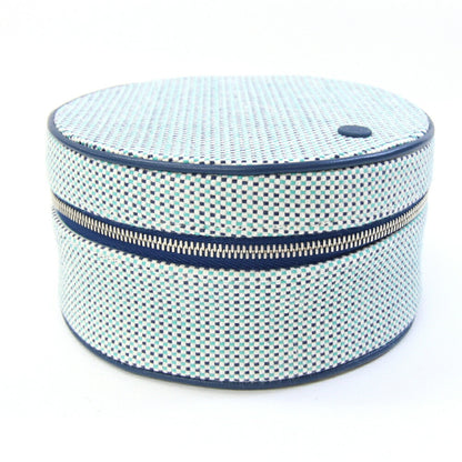 Hermes Blue Cotton Canvas Leather Pouch ( )