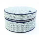 Hermes Blue Cotton Canvas Leather Pouch ( )