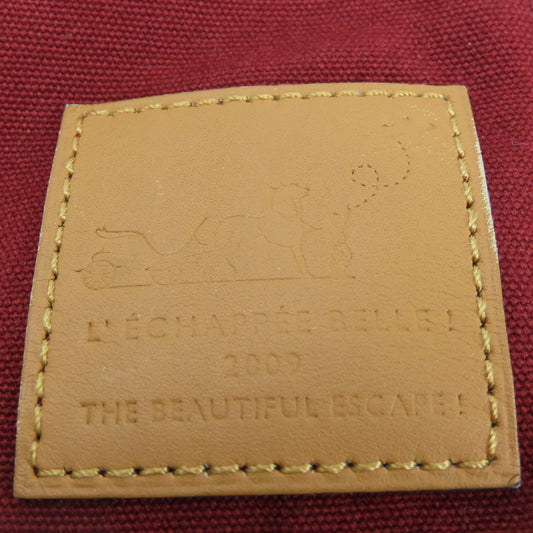 Hermes Bordeaux Cotton Leather Pouch ( )