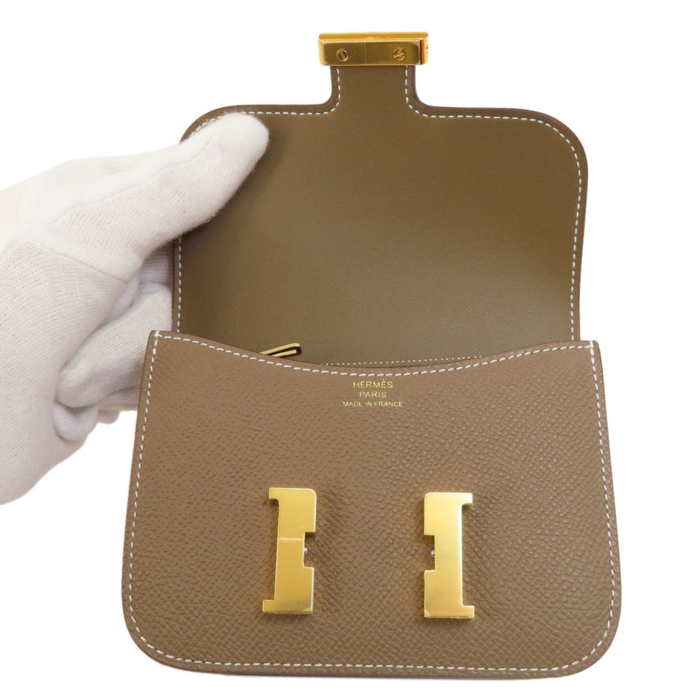 Hermes Constance Beige Etoupe Gray Epsom Leather Shoulder Bag ( )