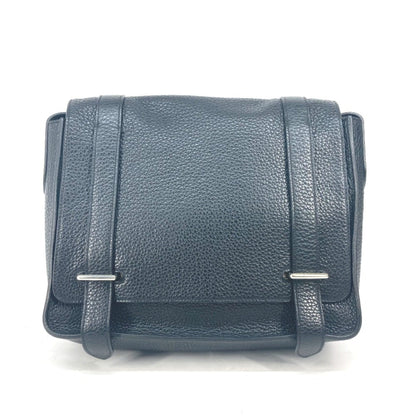 Hermes Black Blue Taurillon Clemence Leather Messenger Bag Shoulder Bag ( )
