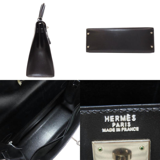 Hermes Black Box Calf Leather Handbag ( )
