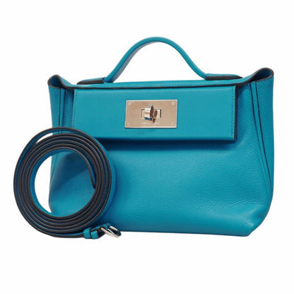 Hermes Blue Swift Leather Handbag ( )