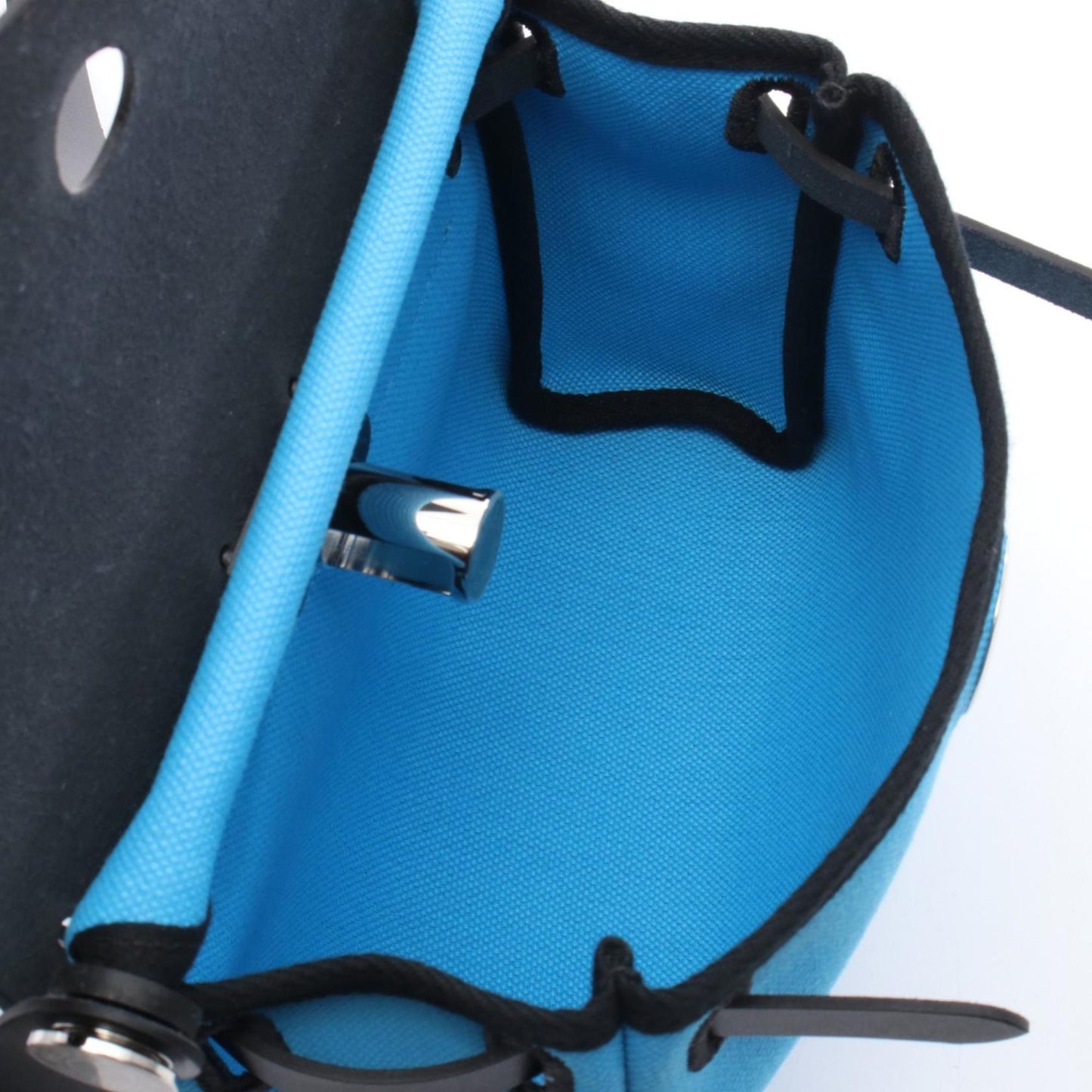 Hermes Black Blue Leather Shoulder Bag ( )