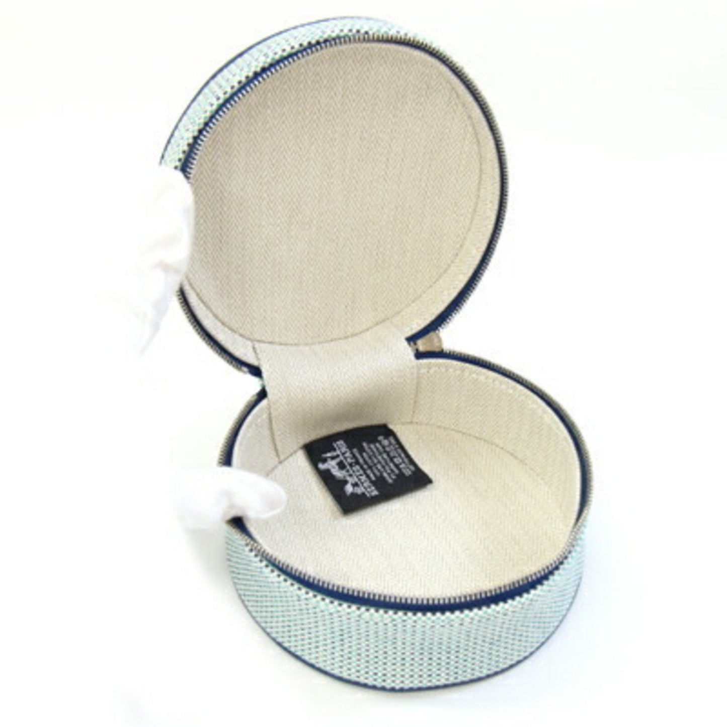 Hermes Blue Cotton Canvas Leather Pouch ( )
