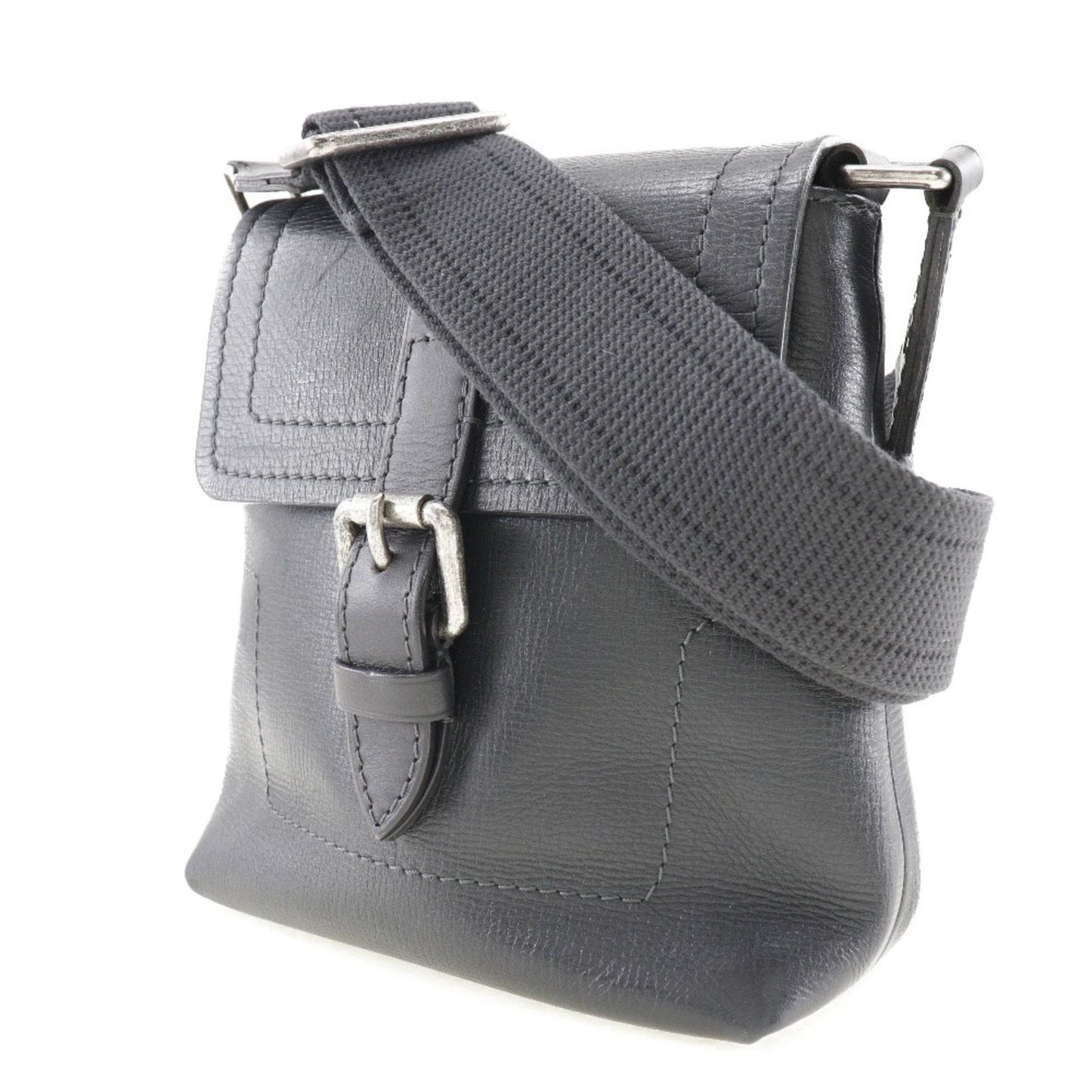 LOUIS VUITTON Yuma Shoulder Bag Utah M97024 Leather Basalt Black RI3059 Men's