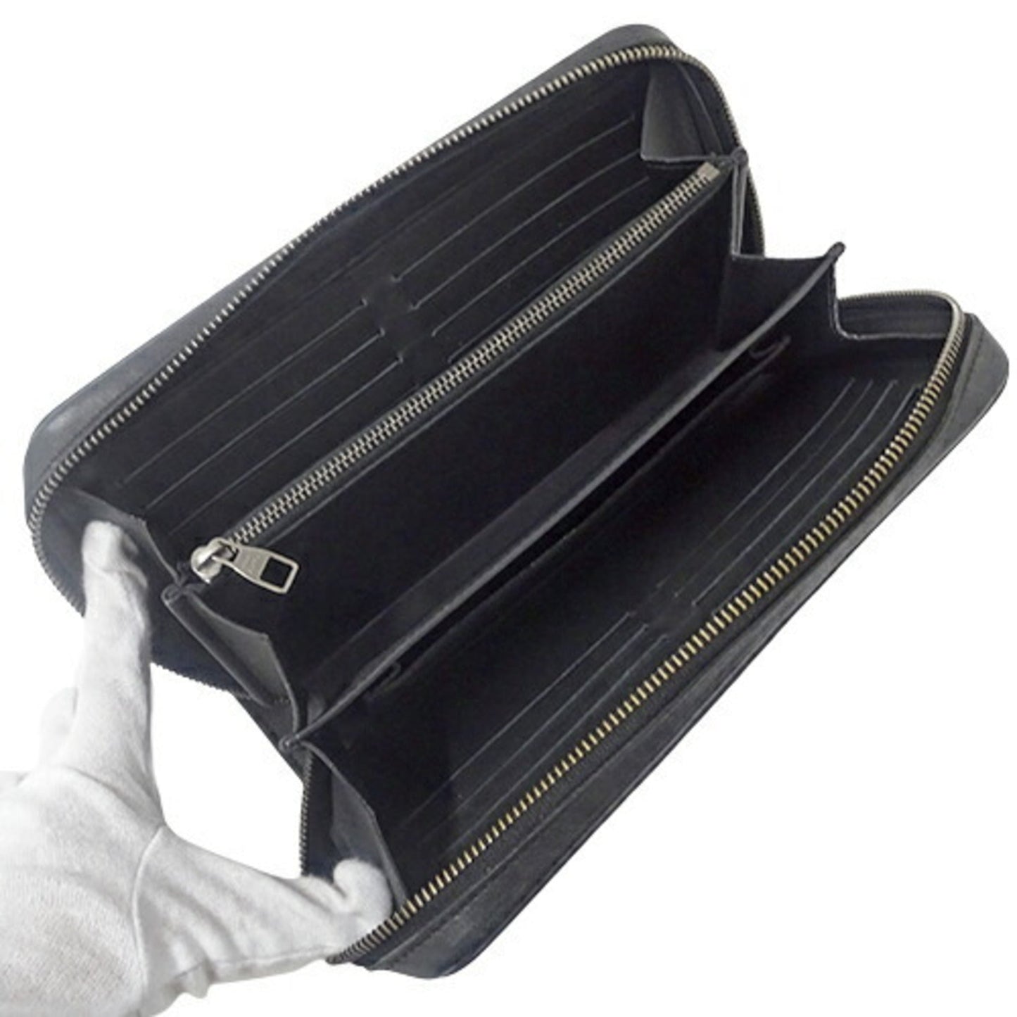 LOUIS VUITTON Wallet Damier Anfini Men's Long Zippy XL Onyx N61254 Black