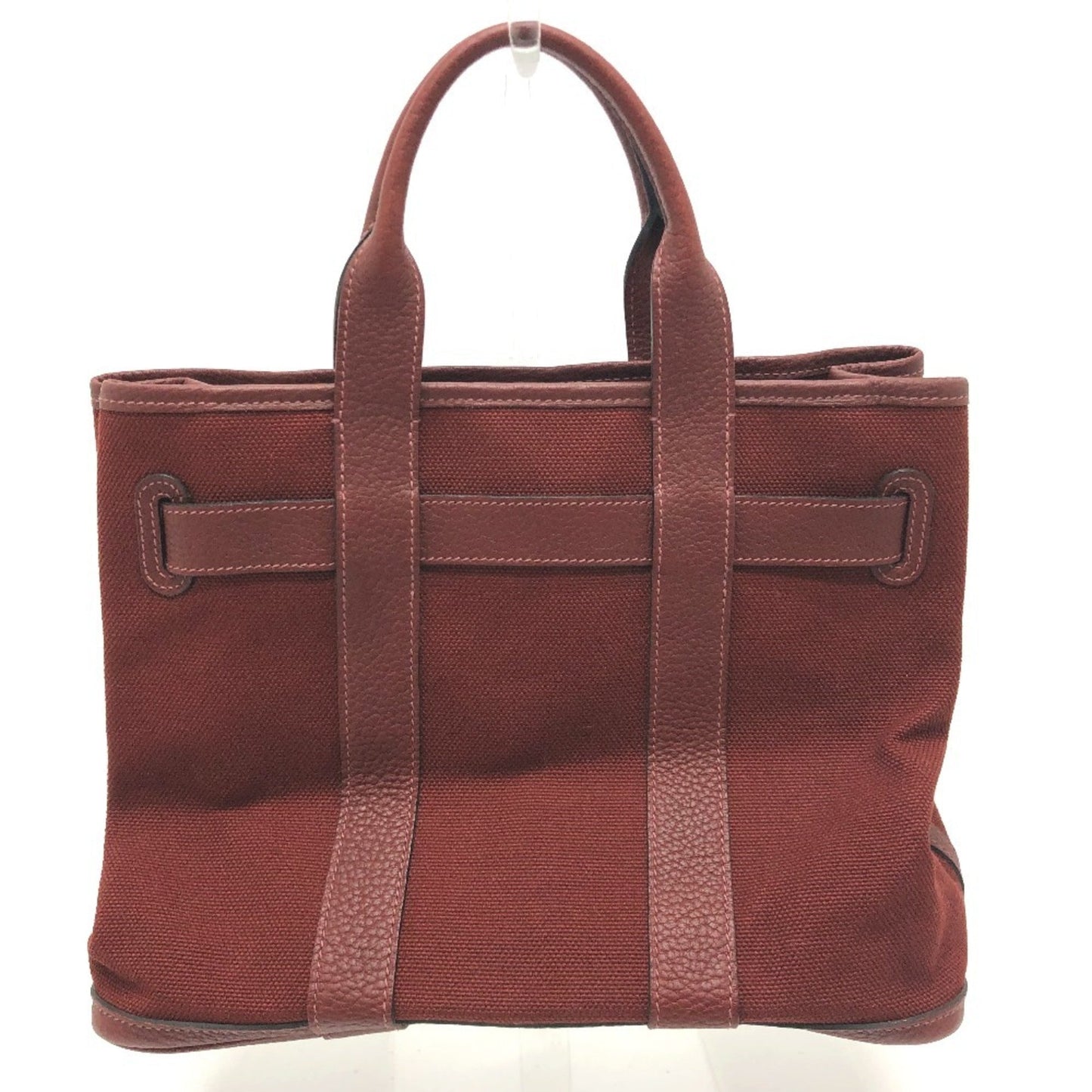 Hermes Bordeaux Canvas Leather Tote Bag ( )