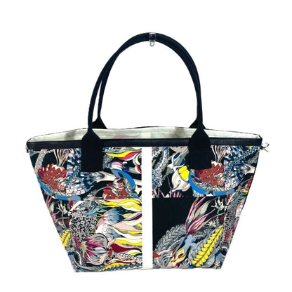 Hermes Black Multi-Color Canvas Handbag Shoulder Bag Tote Bag ( )