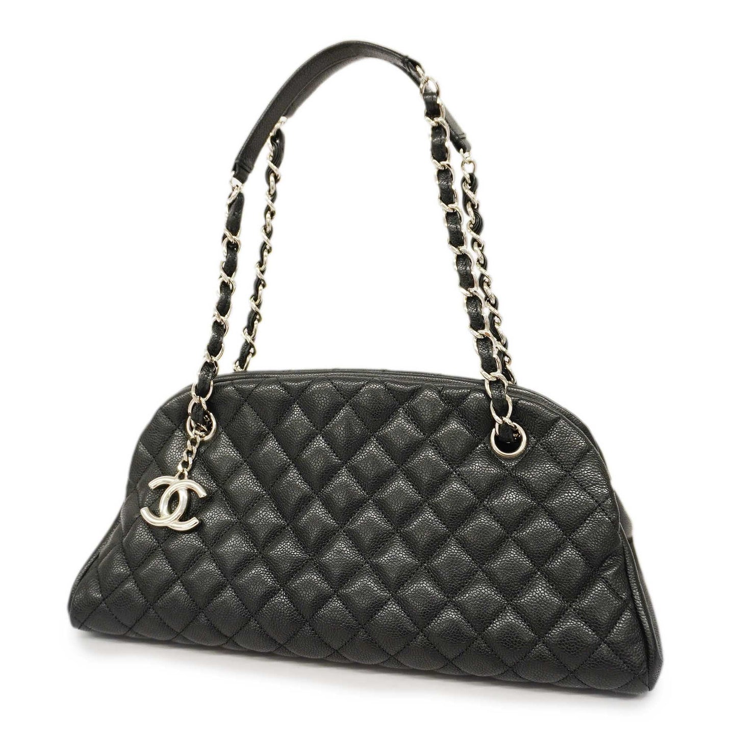 CHANEL   Matelasse Chain Shoulder Women's Caviar Leather Shoulder Bag Black