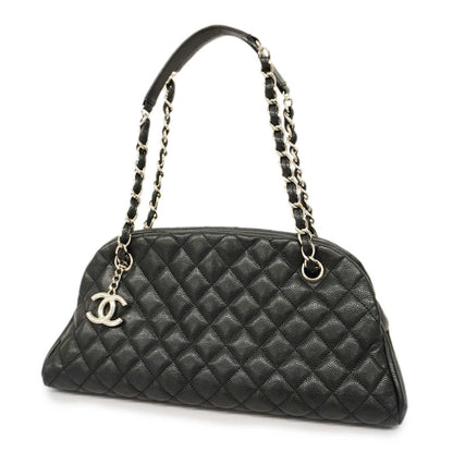 CHANEL   Matelasse Chain Shoulder Women's Caviar Leather Shoulder Bag Black