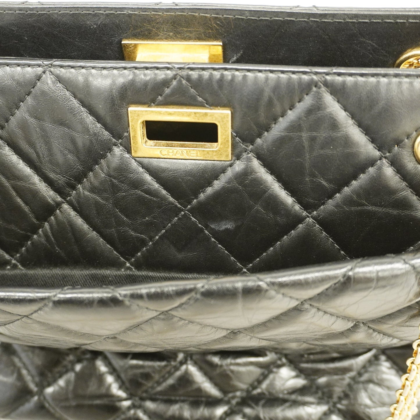 Chanel 2.55 Chain Shoulder Women's Leather Shoulder Bag Black