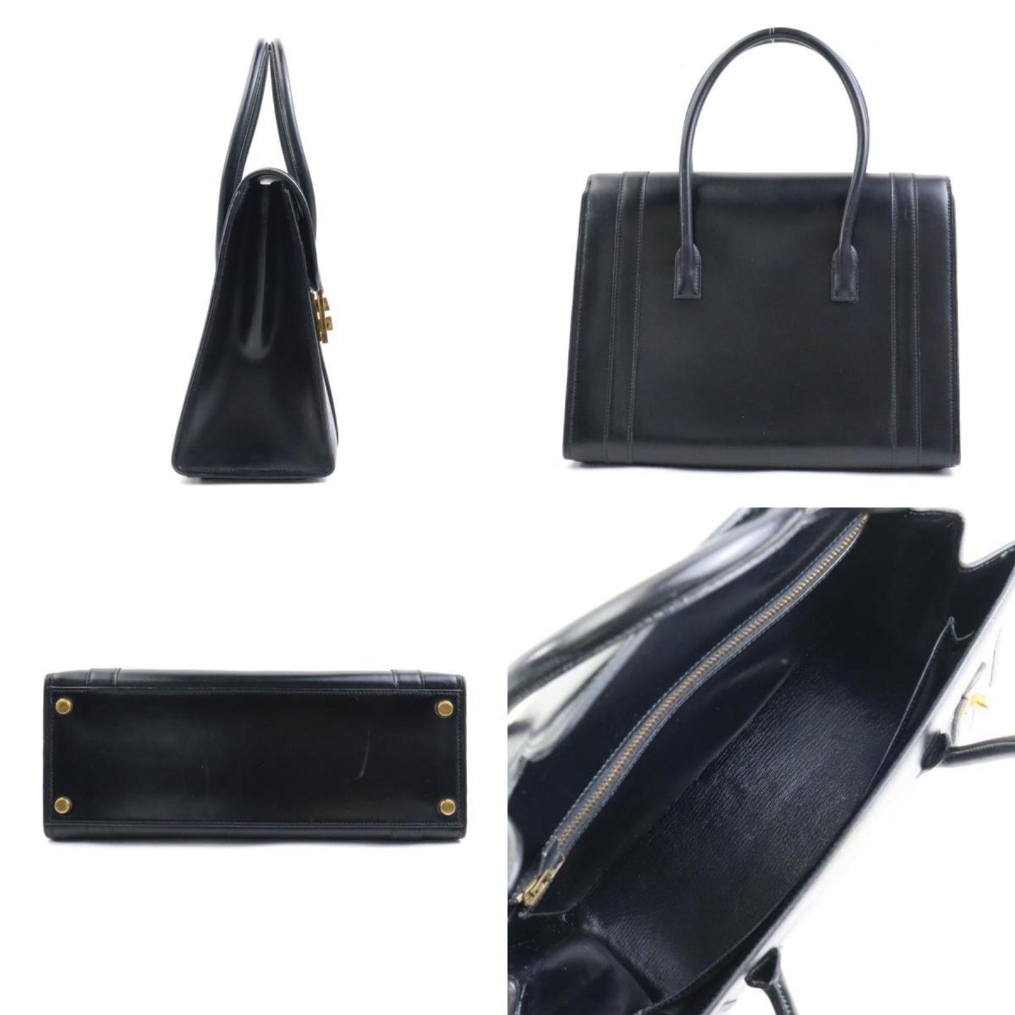 Hermes Black Box Calf Leather Handbag ( )