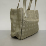 CHANEL   New Travel Line Women's Nylon,Leather Tote Bag Silver