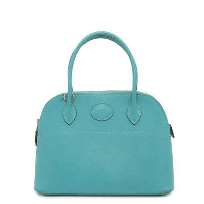 Hermes Bolide Blue Chevre Myzore Leather Handbag ( )