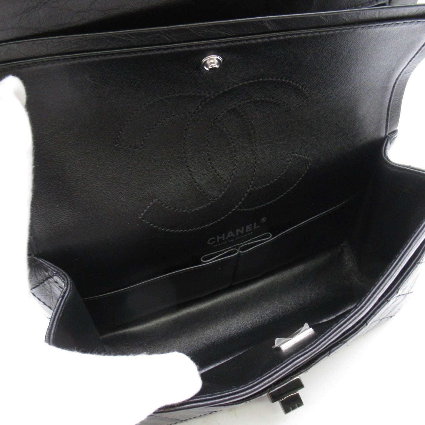 CHANEL 2.55ChainShoulder Bag Black leather
