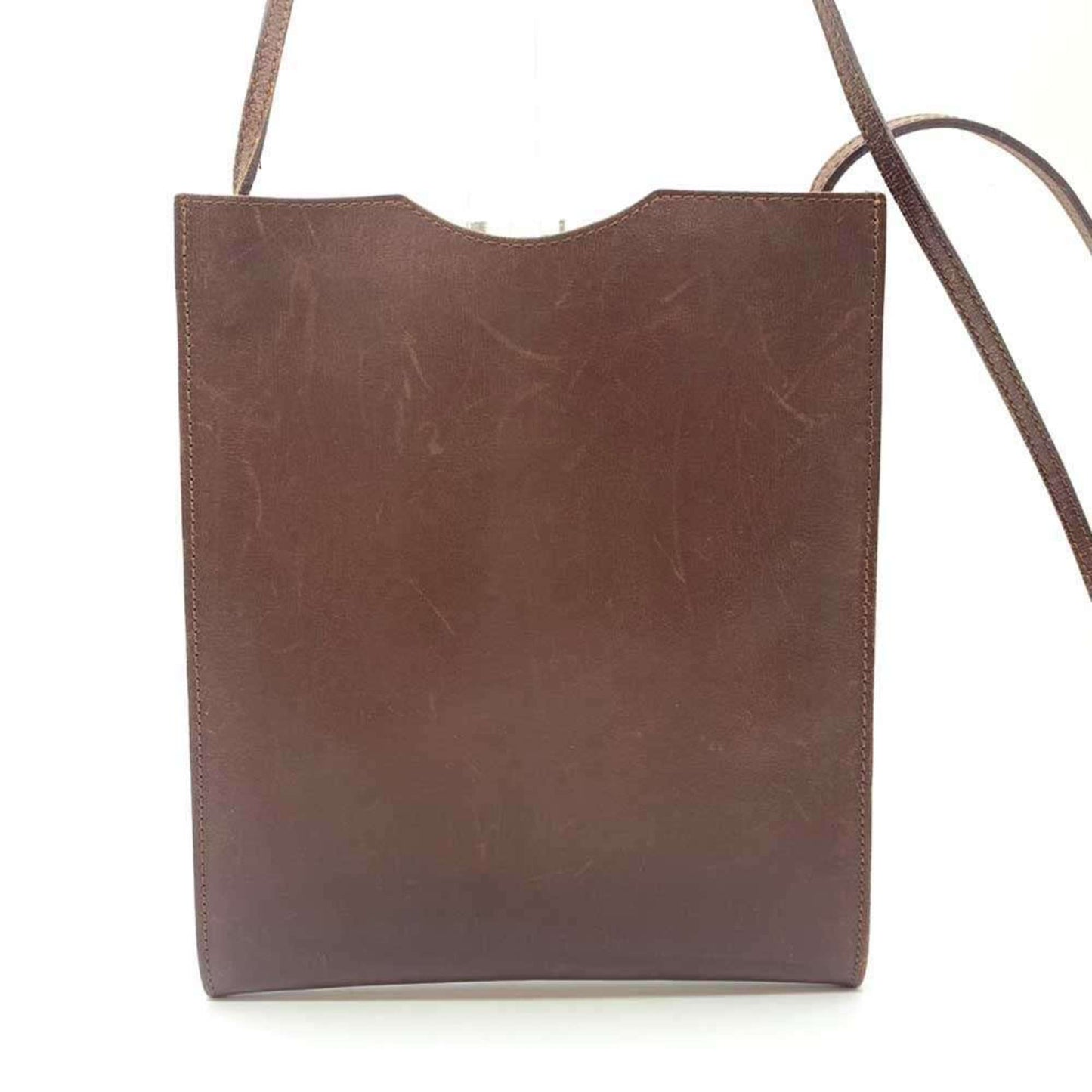 Hermes Brown Box Calf Leather Pochette Shoulder Bag ( )