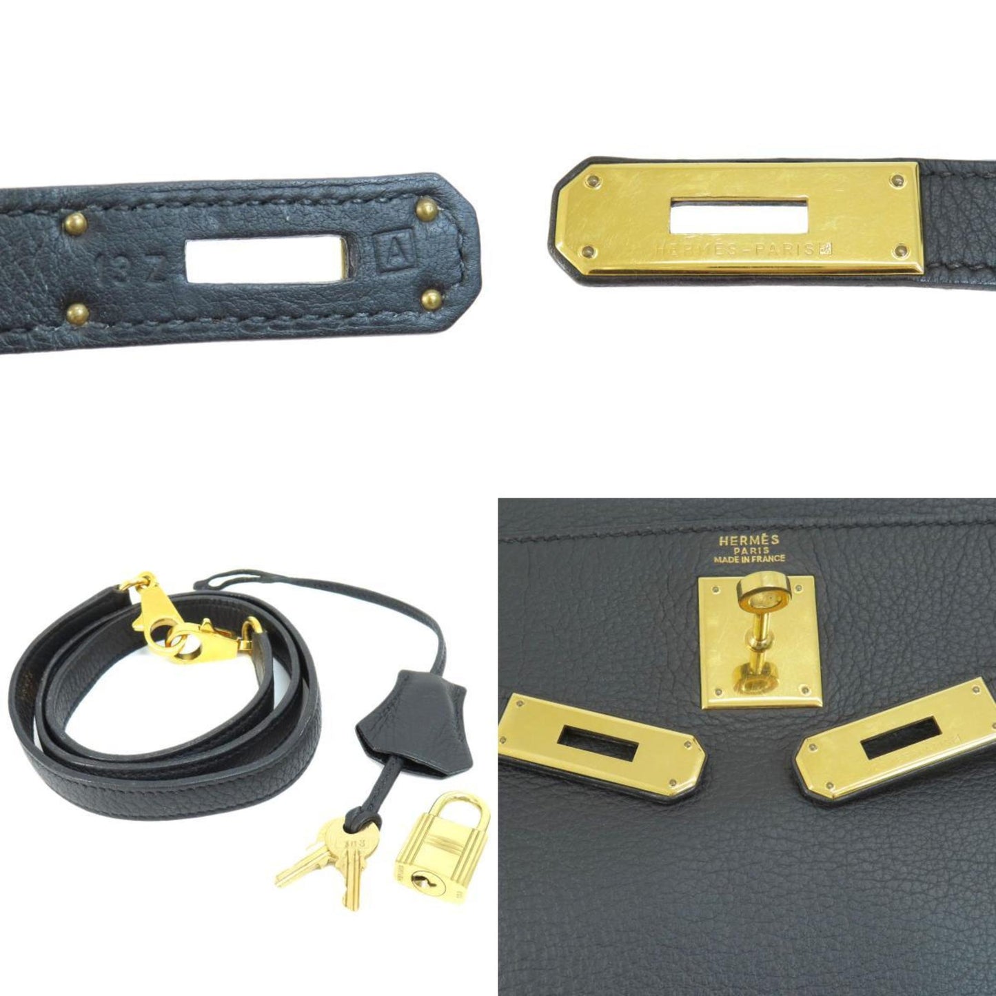Hermes Black Taurillon Clemence Leather Handbag ( )