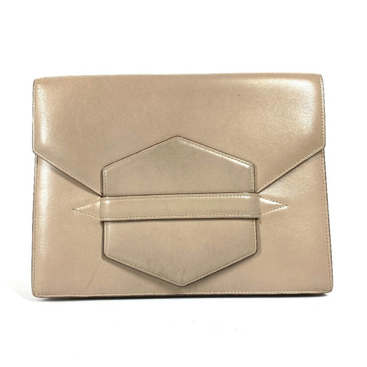 Hermes Beige Leather Clutch Bag ( )