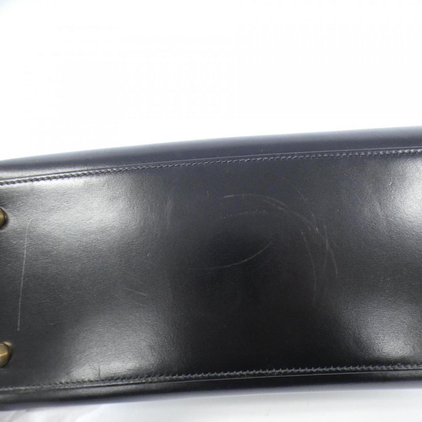 Hermes Black Green Box Calf Leather Courchevel Leather Handbag ( )
