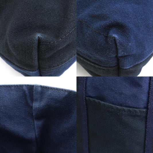 Hermes Black Navy Cotton Handbag Tote Bag ( )