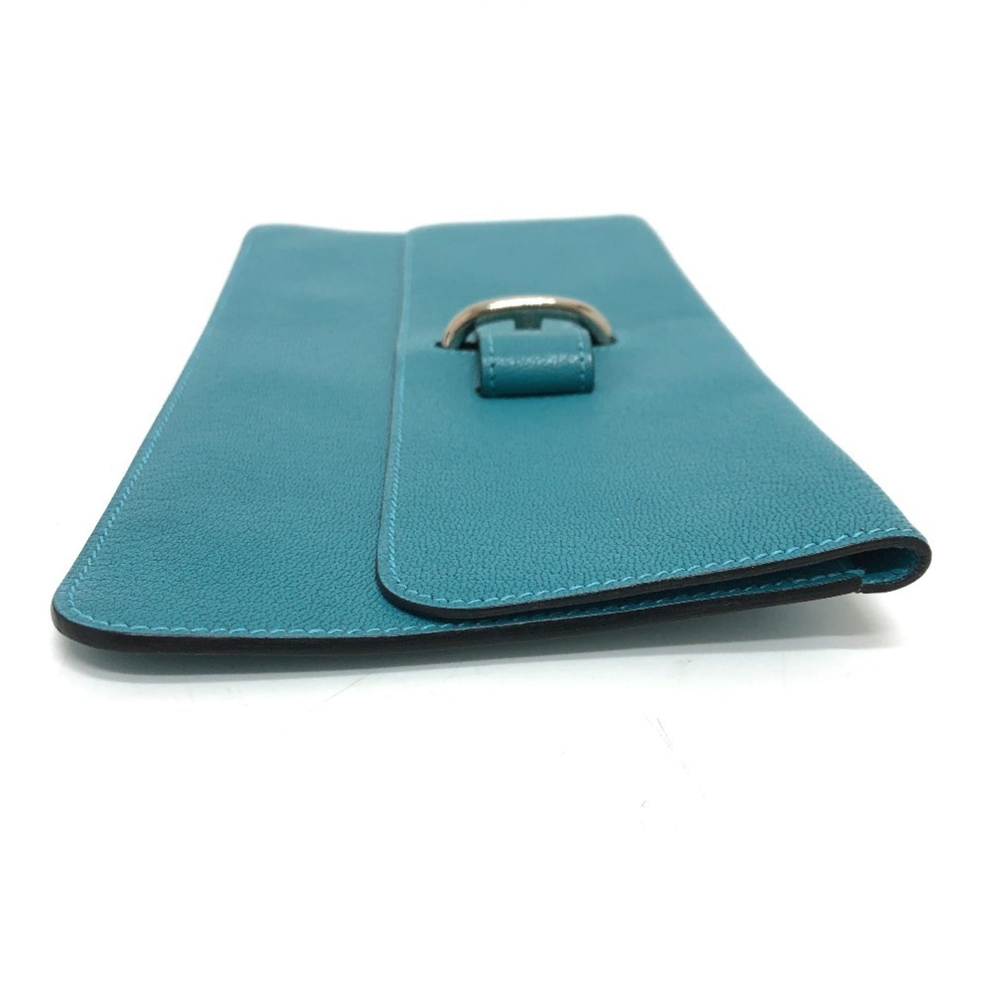 Hermes Blue Jean Chevre Myzore Leather Clutch Bag Pouch ( )