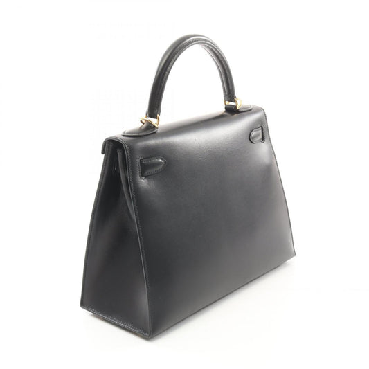 Hermes Black Box Calf Leather Leather Handbag ( )