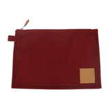 Hermes Bordeaux Cotton Canvas Leather Clutch Bag Pouch ( )