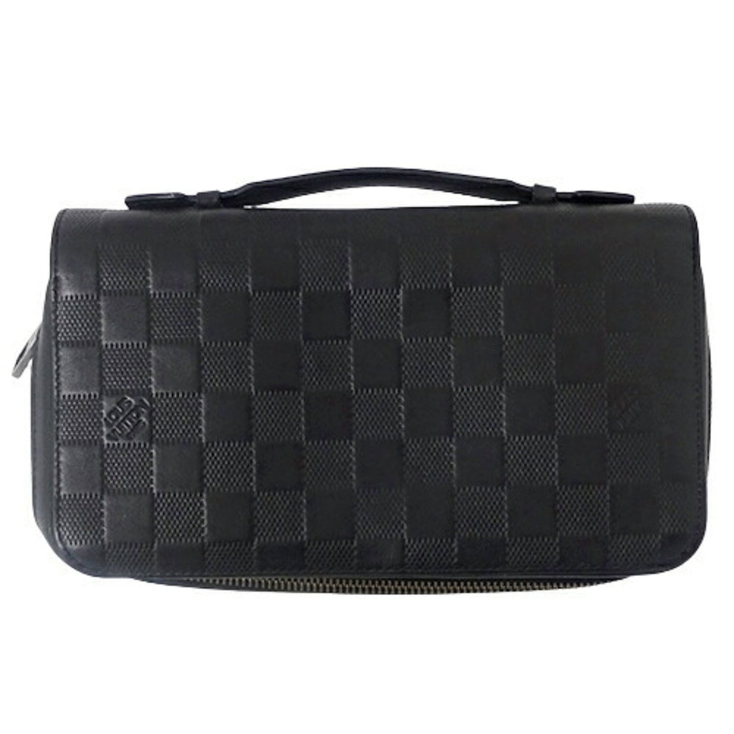 LOUIS VUITTON Wallet Damier Anfini Men's Long Zippy XL Onyx N61254 Black