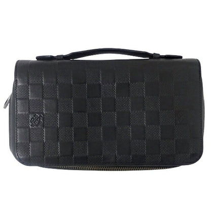 LOUIS VUITTON Wallet Damier Anfini Men's Long Zippy XL Onyx N61254 Black