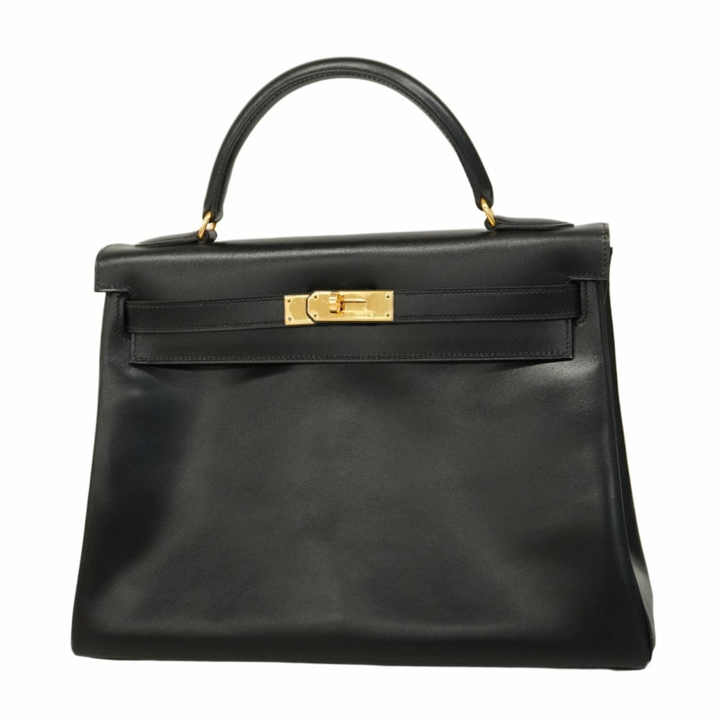Hermes Black Box Calf Leather Handbag ( )