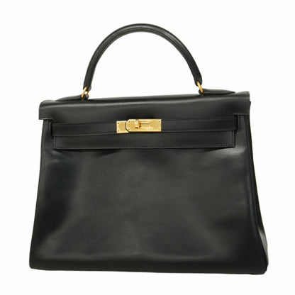 Hermes Black Box Calf Leather Handbag ( )