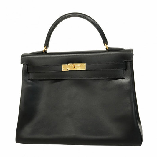 Hermes Black Box Calf Leather Handbag ( )