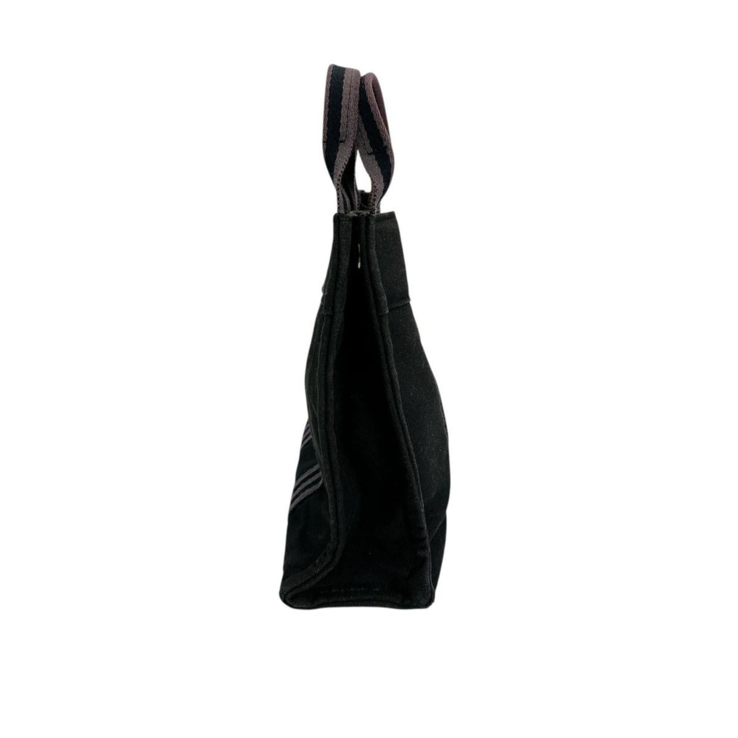 Hermes Black Canvas Handbag Tote Bag ( )