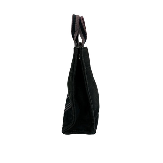 Hermes Black Canvas Handbag Tote Bag ( )