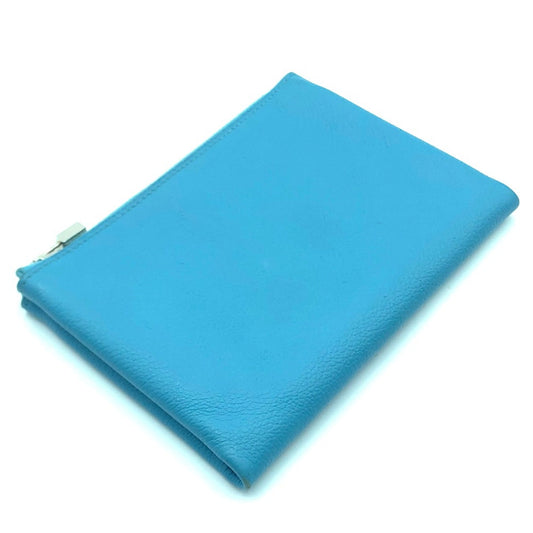 Hermes Blue Leather Pouch ( )