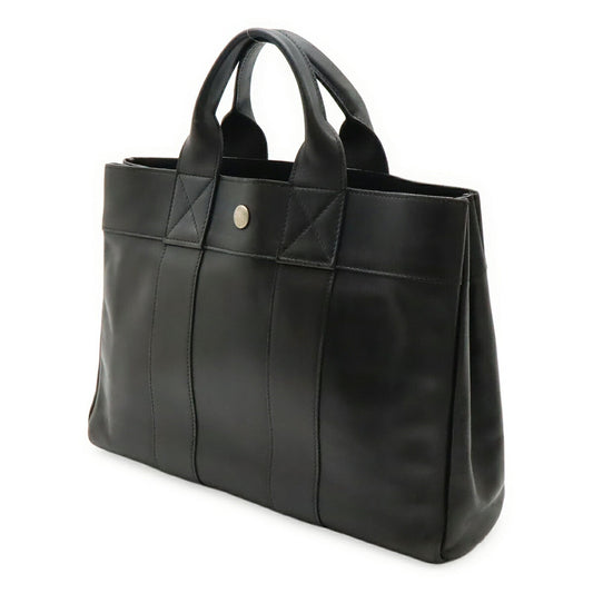 Hermes Black Leather Handbag Tote Bag ( )