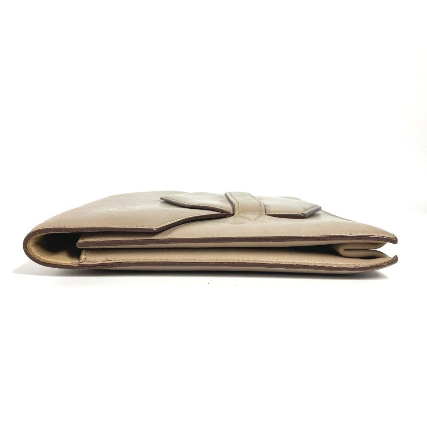Hermes Beige Leather Clutch Bag ( )
