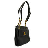 CHANEL   Matelasse Chain Shoulder Women's Caviar Leather Shoulder Bag Black