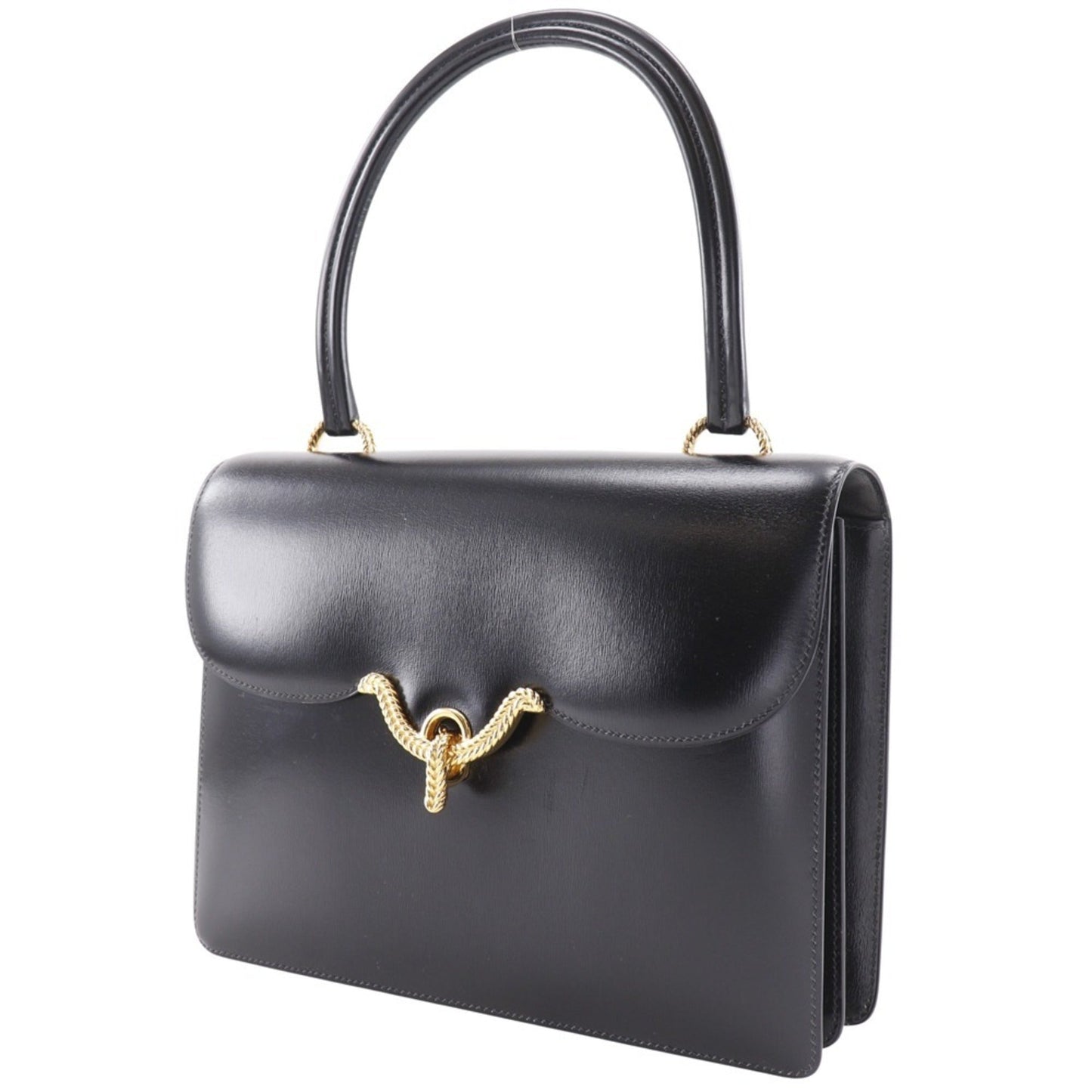Hermes Black Box Calf Leather Handbag ( )