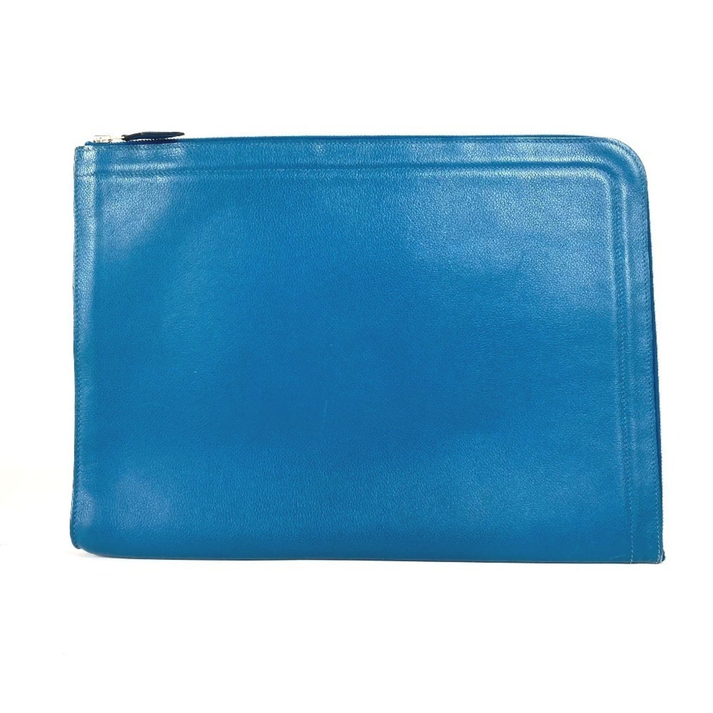 Hermes Blue Leather Clutch Bag Pouch ( )